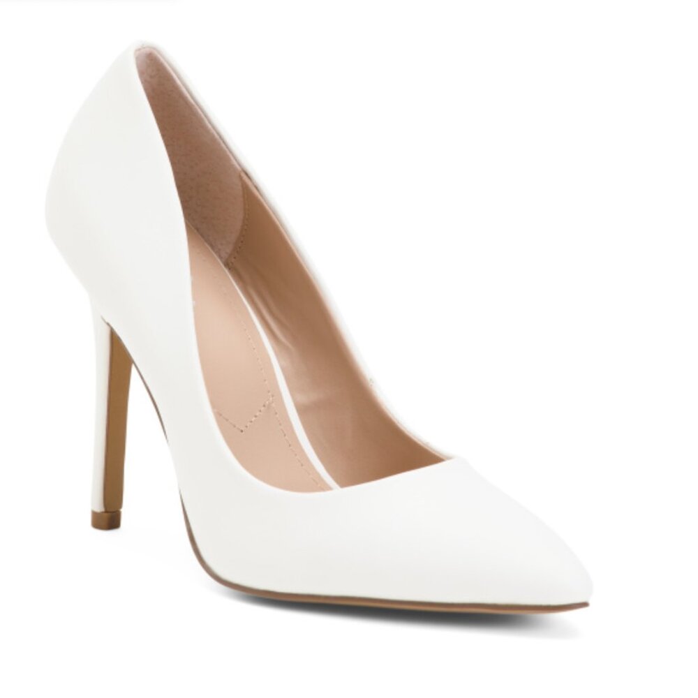 Charles By Charles David Womens Pact White Pointed Toe Stiletto Heel Pumps 9.5